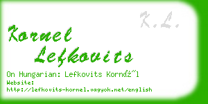 kornel lefkovits business card